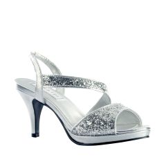Reagan Silver Glitter Open Toe Womens Prom Sandals - Shoes from Touch Ups by Benjamin Walk