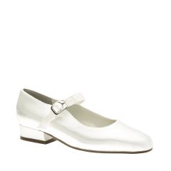 Sabrina White Satin Closed Toe Children's Sandals - Shoes from Touch Ups by Benjamin Walk