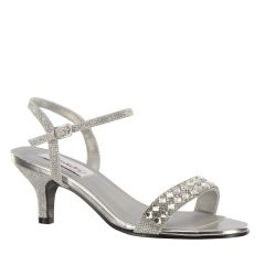 Sage Silver Shimmer Open Toe Womens Prom Sandals - Shoes from Dyeables by Dyeables