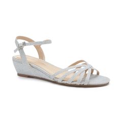 Winslow Silver Glitter Open Toe Womens Prom Sandals - Shoes by Paradox London