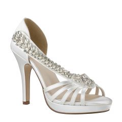 Delaney White Womens Open Toe Bridal Platform|Sandal -  Shoes from Dyeables by Benjamin Walk