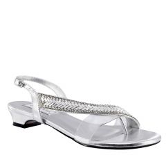 Eleanor Silver Metallic Open Toe Womens Destination / Prom Sandals - Shoes from Touch Ups by Benjamin Walk