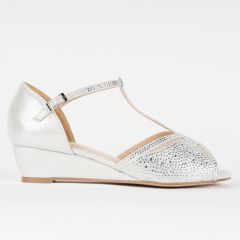 Janelle Silver Shimmer Open Toe Womens Sandals - Shoes from Paradox London | Benjamin Walk