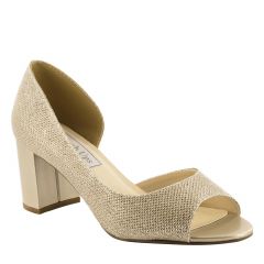 Joy Champagne Glitter Peeptoe Womens Evening / Prom Pumps - Shoes from Touch Ups by Benjamin Walk