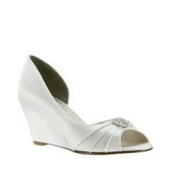 Lee White Satin Peeptoe Womens Bridal Pumps - Shoes from Touch Ups by Benjamin Walk