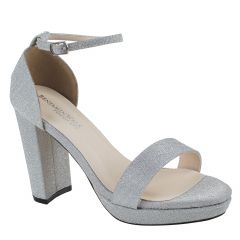 Mia Silver Glitter Open Toe Womens Sandals - Shoes from Touch Ups | Benjamin Walk