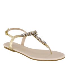 Paula Gold Metallic Open Toe Womens Destination / Evening / Prom Sandals - Shoes from Touch Ups by Benjamin Walk