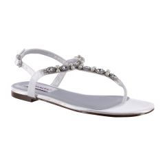 Stella White Satin Open Toe Womens Destination / Bridal Sandals - Shoes from Dyeables by Benjamin Walk