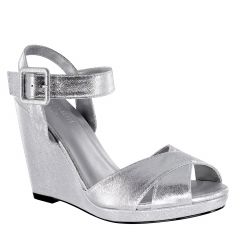 Stormy Silver Shimmer Open Toe Womens Prom Platform / Sandals - Shoes from Touch Ups by Benjamin Walk