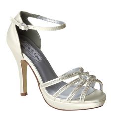 Vaille White Satin Open Toe Womens Bridal Sandals - Shoes from Touch Ups by Benjamin Walk